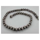 Frederic Duclos? Silver Cube Bead Necklace 16 ins.