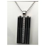 Chisel Stainless Steel Bar Pendant & Chain