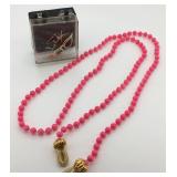 Pink Beaded Eyeglass Chain by Penny Pendleton