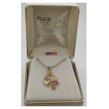 14K & 1/20 14K Black Hills Gold & Silver Necklace