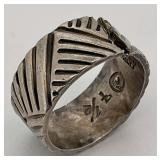 Mexican 925 Silver Geometric Ring  Repair