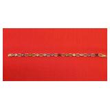 Gold over 925 Sterling Silver Bracelet, 7-1/2 ins.