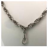 Silver Tone 24 in. Textured Chain with Clasp