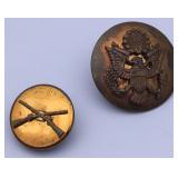 Brass U.S Army Button & Collar Disc Set
