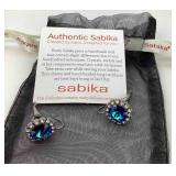 Sabika Handmade Earrings Blue Iridescent