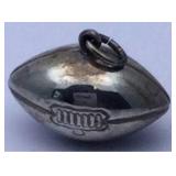Sterling Silver Football Charm 3.2g 7/8 ins.