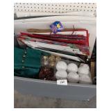 Tote of Christmas Decorations & Boxes