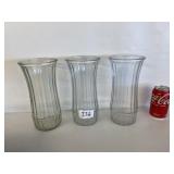 3 Large 'Hoosier Glass' Vases