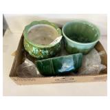 3 Teal/Green Planters