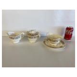 Crown Potteries Dishes - Gravy Boat, Sugar Dish, &