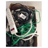2 Surge Protectors, Extensions Cords, & Chargers