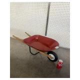 Children's Red Wheel Barrel - Metal
