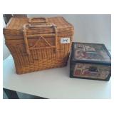 Picnic Basket & Wooden Box