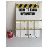 RIght-To-Know Metal Lab Safety Sign & Basket