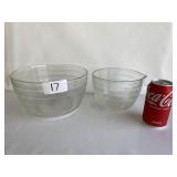 2 Large Glass Mixing Bowls - Pyrex, Westinghouse