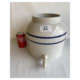 Large Springwell Blue Stripe Pottery Dispenser