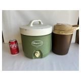 2 Vintage Gott Drink Coolers - Green & Brown