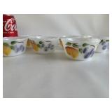6 Fire King Peach Grape Custard Cups