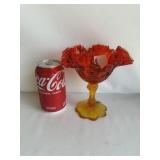 Fenton Amperina Thumbprint Compote