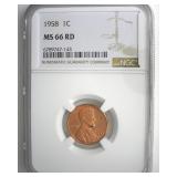 1958 Cent ICG MS66 RD