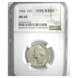 1960 Type B Rev Quarter NGC MS64