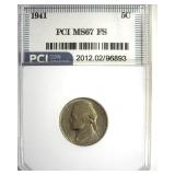 1941 Nickel MS67 FS LISTS $325