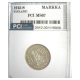 1915-S Markka PCI MS67 Finland