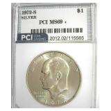 1972-S Silver Ike MS69+ LISTS $3400 IN 69