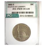 1986-S 50c Statue of Liberty PCI PR70 DCAM
