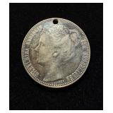 1901 1 Gulden XF+ Rare Type Old Hole