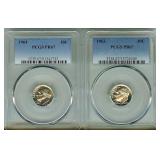 1963 1964 Dime PCGS PR67 2 Pc Lot