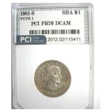 1981-S T1 Susan B Anthony PCI PR70 DCAM