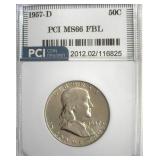 1957-D Franklin MS66 FBL LISTS $200