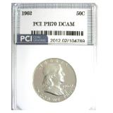 1962 Franklin PR70 DCAM LISTS $3850 IN 69DC