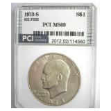 1973-S Silver Ike MS69 LISTS $11000