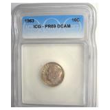 1963 Dime ICG PR69 DCAM