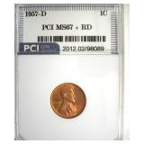 1957-D Cent MS67+ RD LISTS $5500