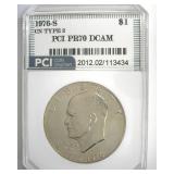1976-S CN T2 Ike PR70 DCAM LISTS $2100