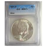1971-S Silver Ike ICG MS67+ LISTS $3150