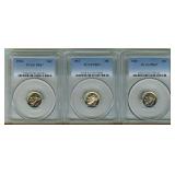 1960 1963 1964 Dime PCGS PR67 3 Pc Lot