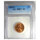 1955-S Cent ICG MS67+ RD LISTS $750