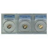 1961 1962 1963 Dime PCGS PR66 3 Pc Lot