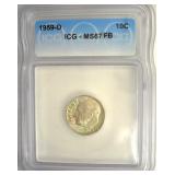 1959-D Dime ICG MS67 FB LISTS $120