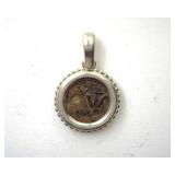 Silver Pendant Widows Mite Bronze Coin