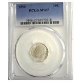 1954 Dime PCGS MS65