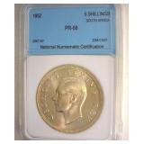 1952 5 Shillings NNC PR68 South Africa