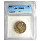 1963 FS-901 TB Rev Quarter ICG MS65 LISTS $110