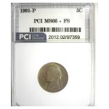 1991-P Nickel MS66+ FS LISTS $275