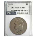 1973-S CN Ike PR70 DCAM LISTS $3700