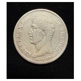 1828 5 Francs XF France Crown
